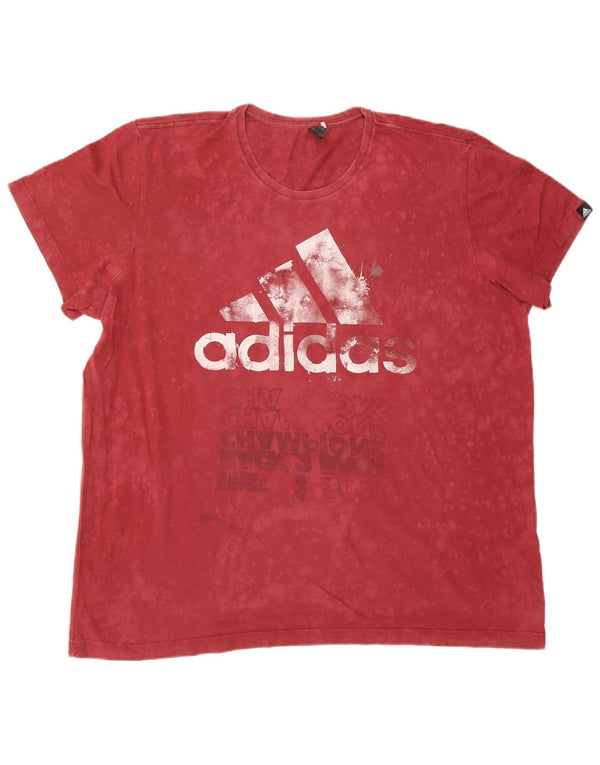 Ανδρικό γραφικό T-Shirt Adidas Top 2XL Κόκκινο βαμβακερό