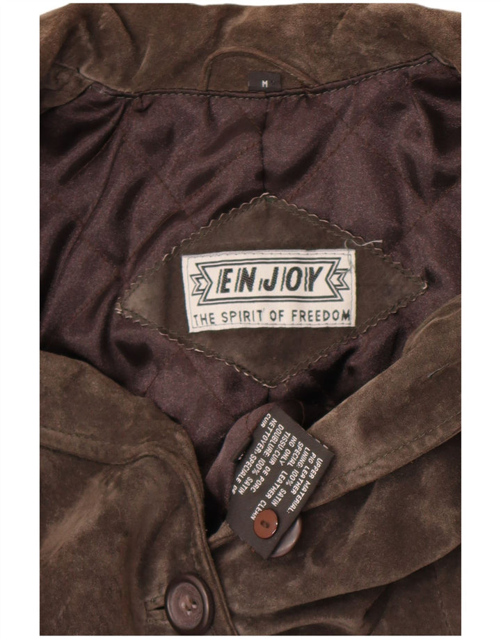 ENJOY Γυναικείο Suede Blazer Jacket UK 14 Medium Grey Leather
