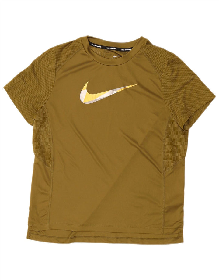 Ανδρικό γραφικό μπλουζάκι Nike Dri Fit Top μεγάλο χακί πολυεστέρας