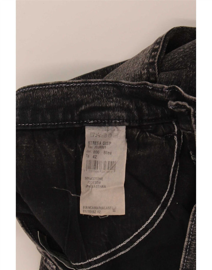 Bianca Maria Caselli Γυναικεία Bootcut Jeans IT 42 Medium W27 L30 Μαύρο βαμβακερό