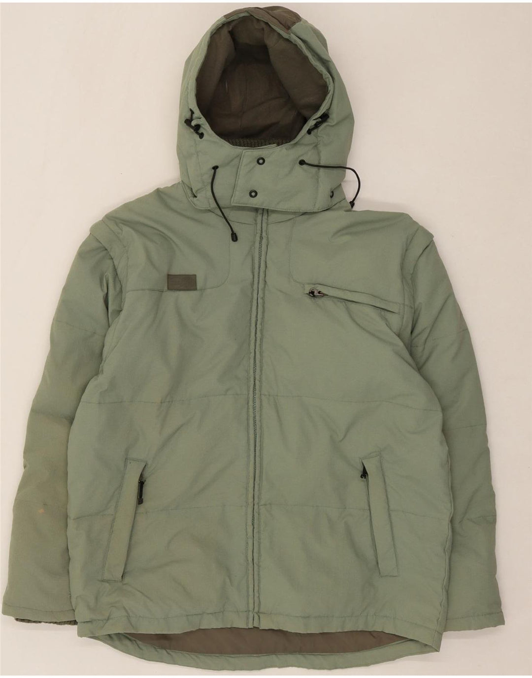 FILA Mens Hooded Padded Jacket UK 36 Small Green Polyamide Vintage Fila and Second-Hand Fila from Messina Hembry 
