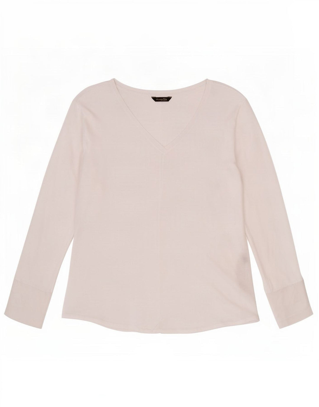 Massimo Dutti Γυναικεία See Through Top Longseve UK 12 Medium White Lyocell