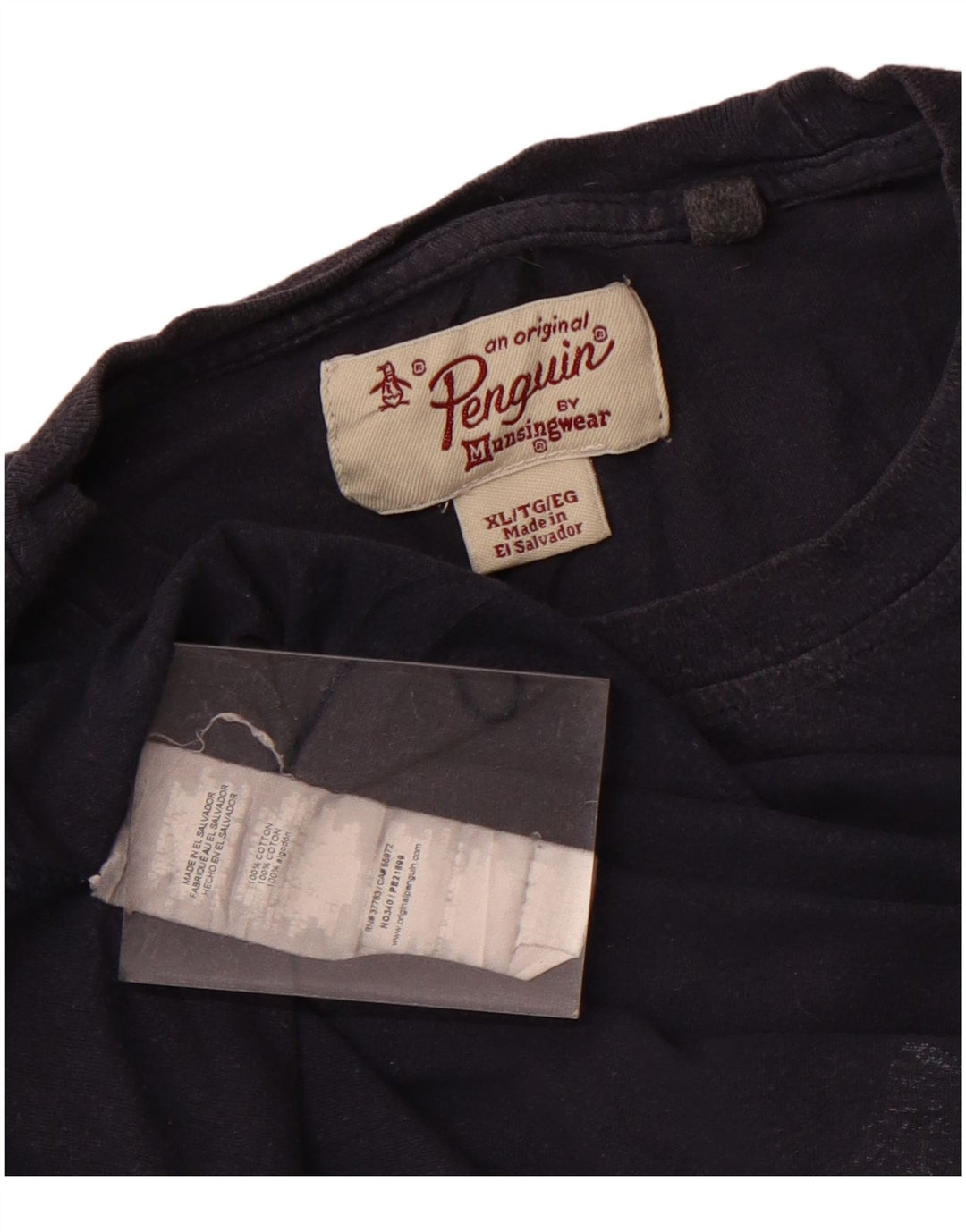 Ανδρικό γραφικό T-Shirt Penguin Top XL Navy Blue Cotton