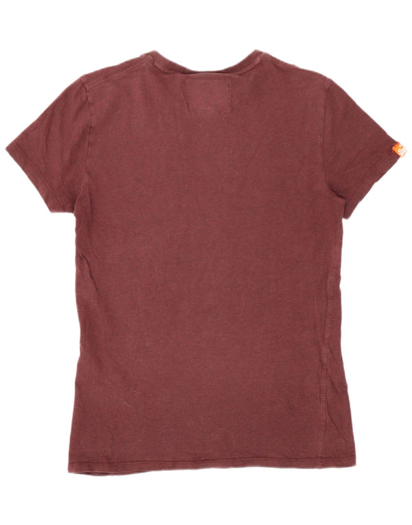 Superdry Ανδρικό T-Shirt Top XS Βουργουνδί Βαμβακερό