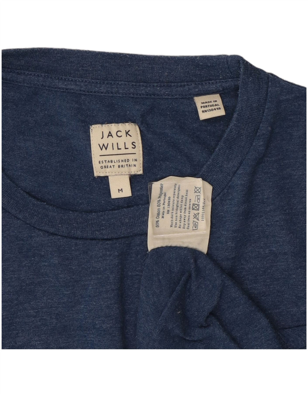 Ανδρικό γραφικό μπλουζάκι JACK WILLS Τοπ μεσαίου μπλε βαμβακερό
