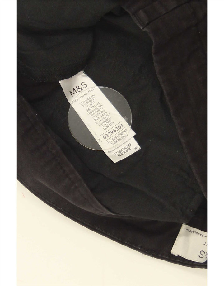 Ανδρικό παντελόνι Chino Marks & Spencer W36 L29 Μαύρο βαμβακερό