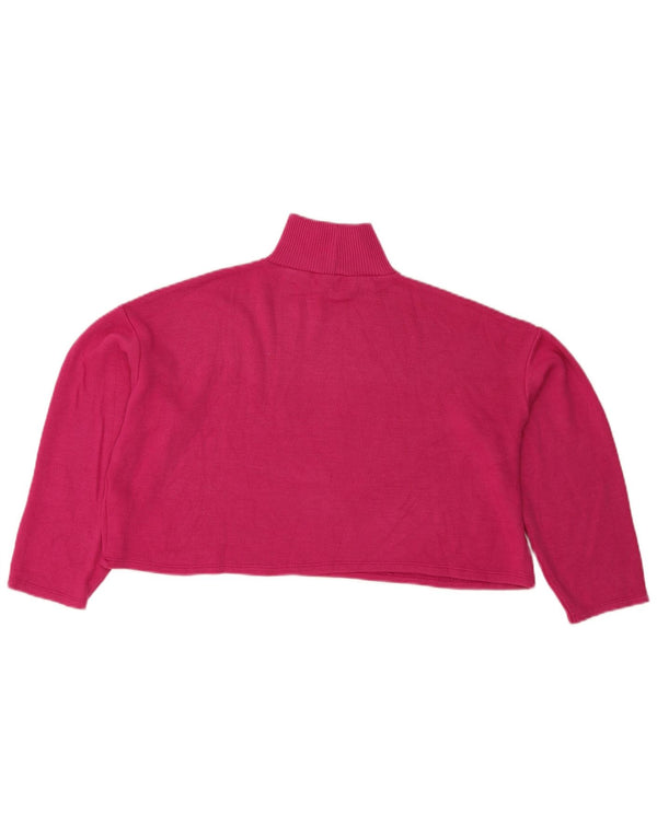 Zara Womens Crop Oversized Top Long Long UK 12 Medium Pink Polyester