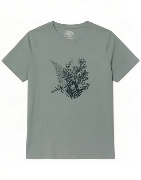 Mountain Warehouse Γυναικείο Γραφικό T-Shirt Top UK 16 Large Green Cotton