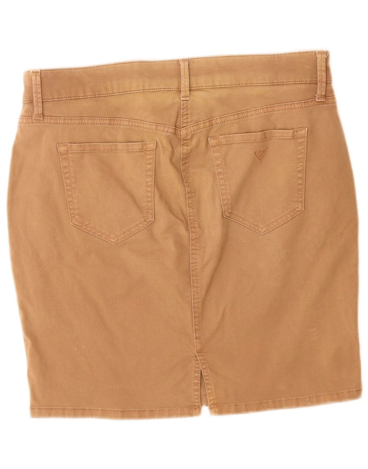 Γυναικεία Μίνι Φούστα Guess W29 Βαμβακερό μεσαίο μπεζ