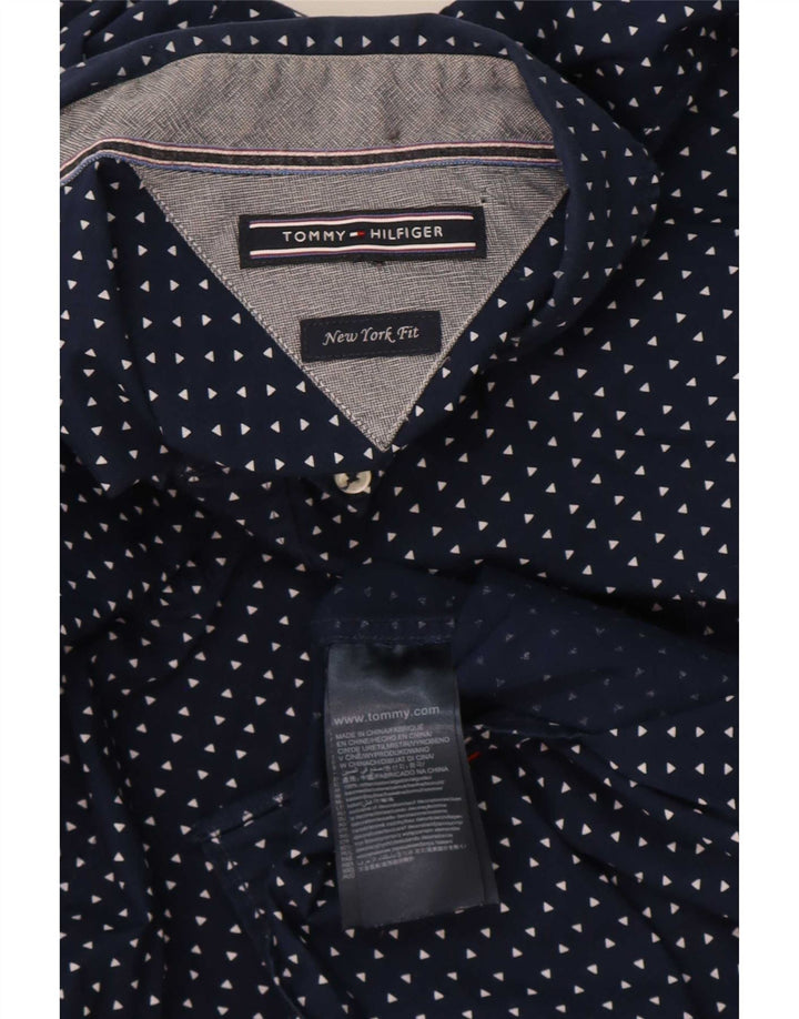 Ανδρικό πουκάμισο Tommy Hilfiger Medium Navy Blue γεωμετρικό βαμβακερό