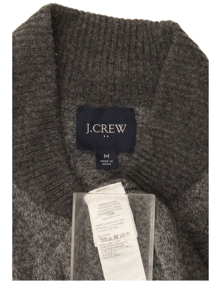 Ανδρικό πουλόβερ ζακέτας J. Crew με μεσαίο γκρι μαλλί αρνιού