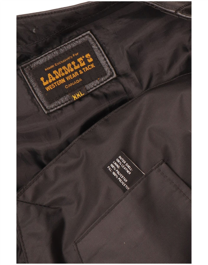 Ανδρικό δερμάτινο γραφικό γιλέκο 2XL της Lammle's Motorstyle
