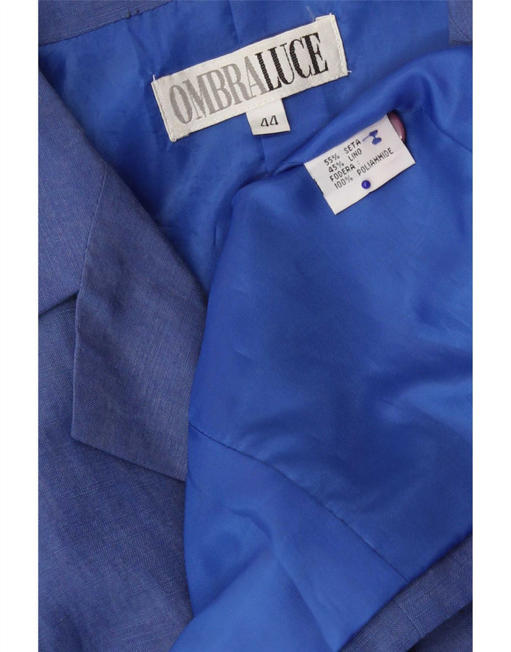 Ombraluce Γυναικείο τζάκετ Blazer με 3 κουμπιά IT 44 μεσαίο μπλε μεταξωτό