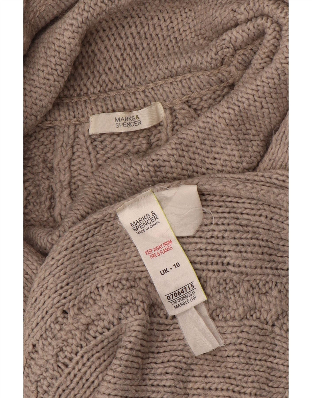 Marks & Spencer Γυναικείο πουλόβερ με ρολό λαιμόκοψη UK 10 Small Grey Acrylic