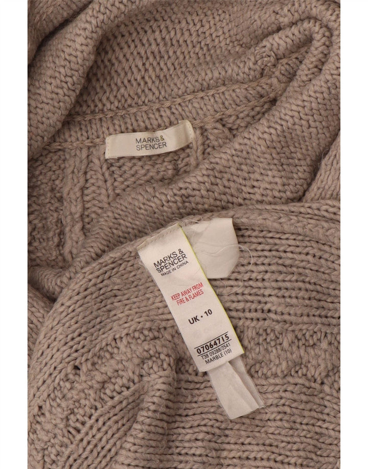 Marks & Spencer Γυναικείο πουλόβερ με ρολό λαιμόκοψη UK 10 Small Grey Acrylic