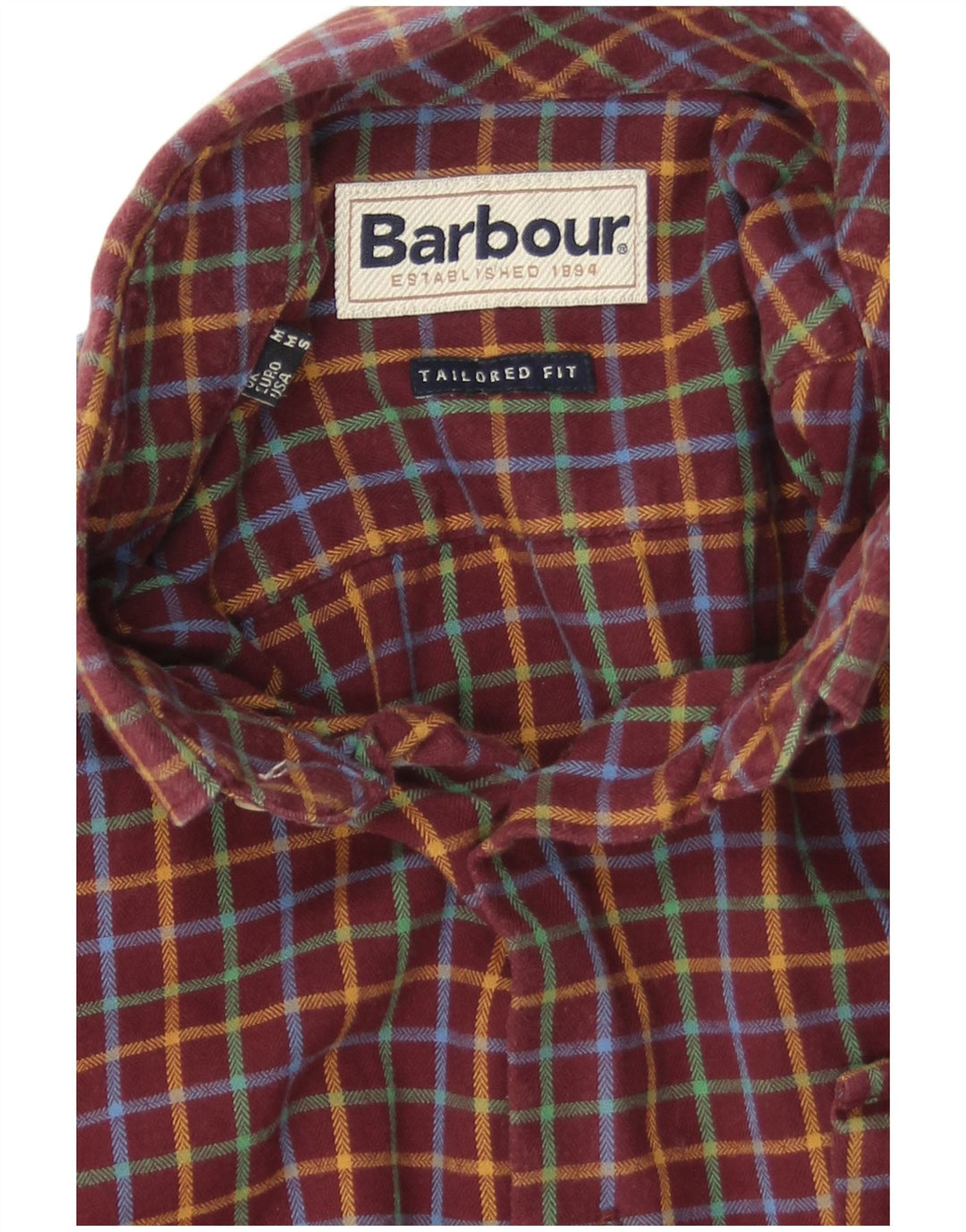 Ανδρικό φανελένιο πουκάμισο Barbour Tailored Fit, μεσαίο μπορντό