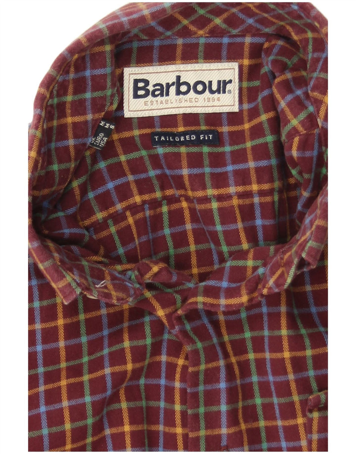 Ανδρικό φανελένιο πουκάμισο Barbour Tailored Fit, μεσαίο μπορντό