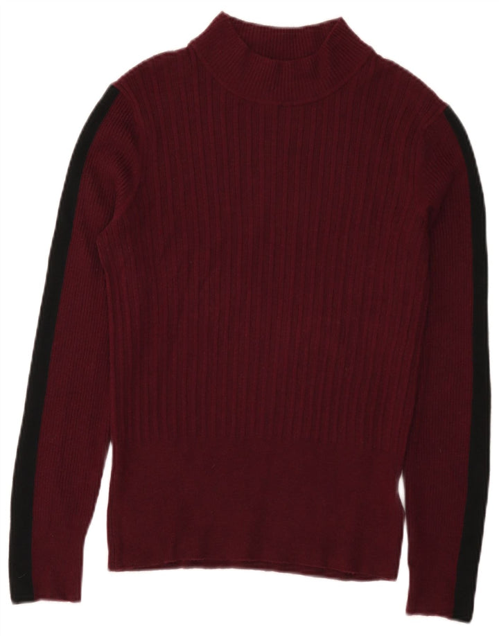 Marks & Spencer Γυναικείο πουλόβερ με λαιμό χελώνα UK 12 Medium Burgundy