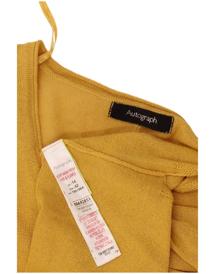Marks & Spencer Γυναικεία Autograph Crop Oversized Μπλούζα Top UK 14 Large Gold