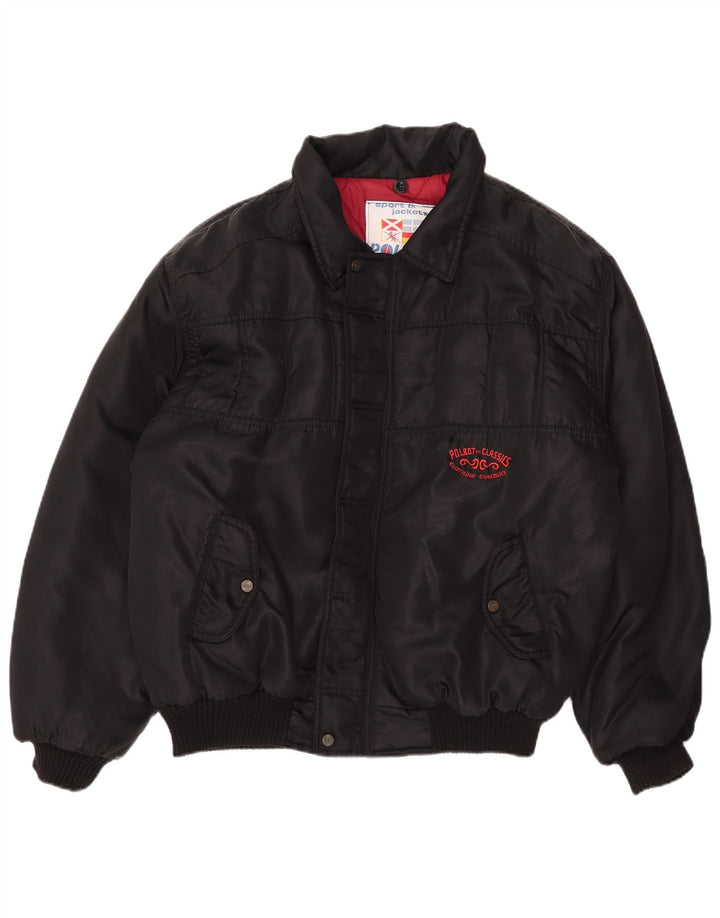 Polbot Ανδρικό Bomber Jacket UK 42 XL Μαύρο Πολυαμίδιο