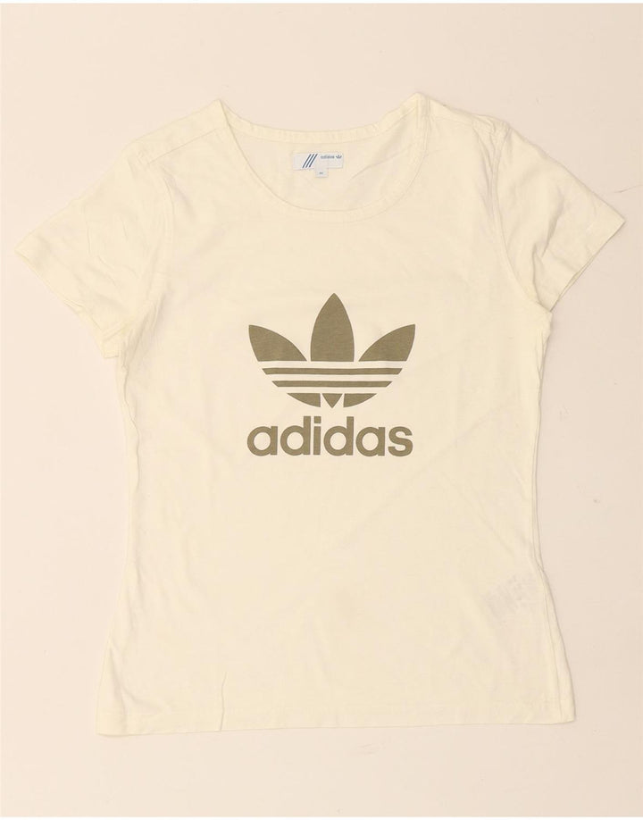 Γυναικείο γραφικό μπλουζάκι ADIDAS Top IT 42 Μεσαίο λευκό βαμβακερό