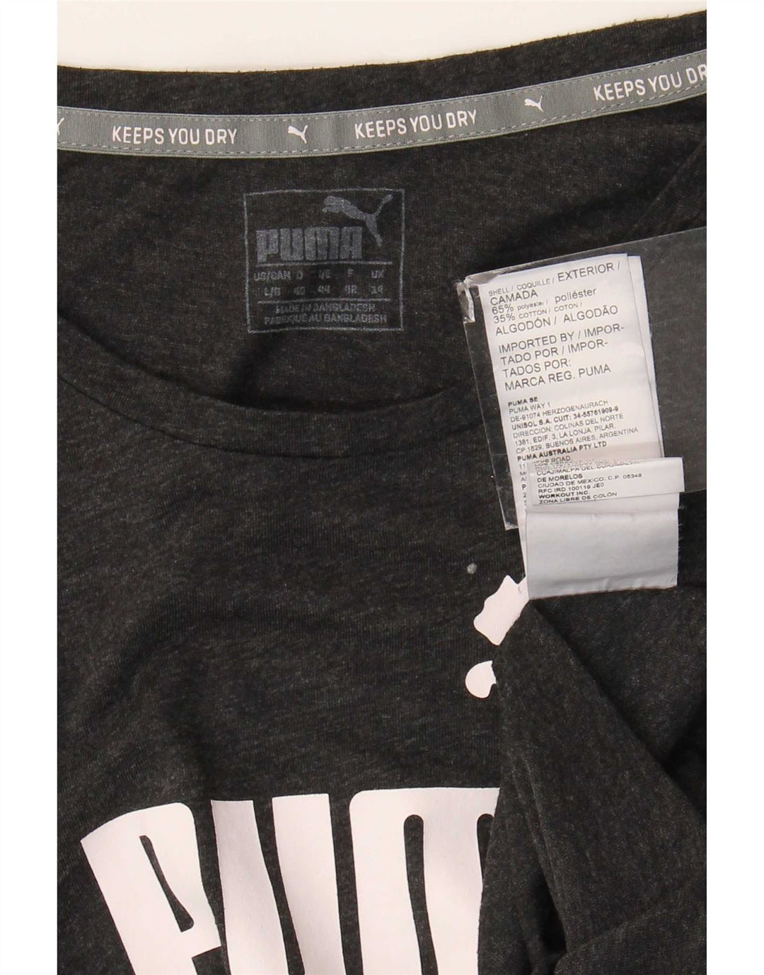 Γυναικείο γραφικό μπλουζάκι Puma Top UK 14 Medium Grey Polyester