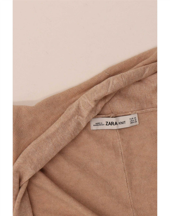 Zara Γυναικείο Longline Ανοιχτό Ζακέτα UK 14 Medium Beige