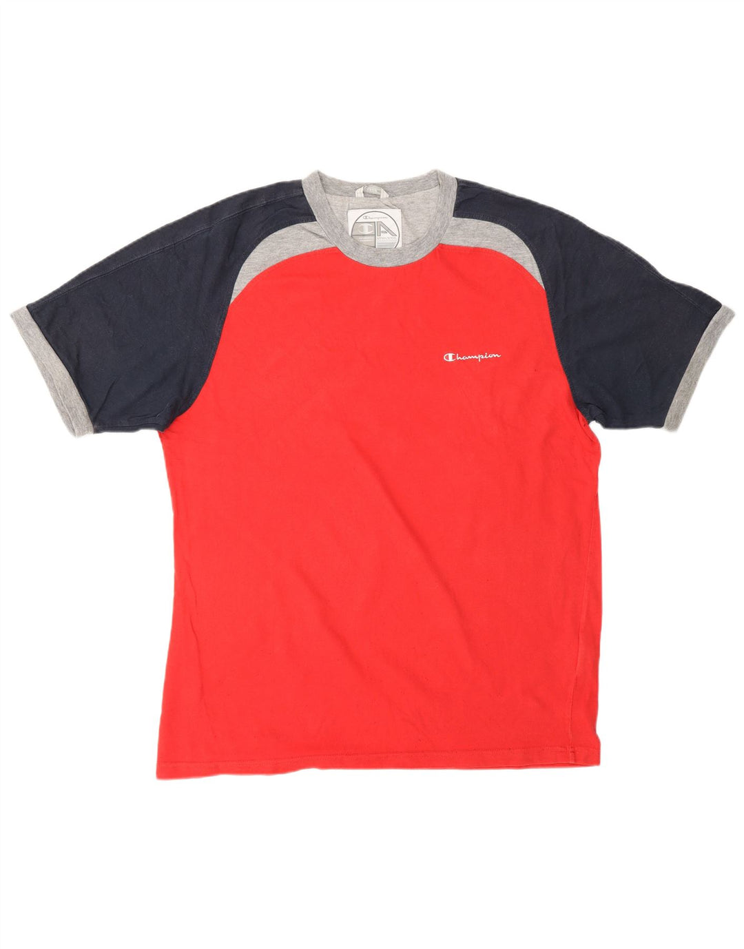 Ανδρικό T-Shirt CHAMPION Top XL Red Colourblock Βαμβακερό