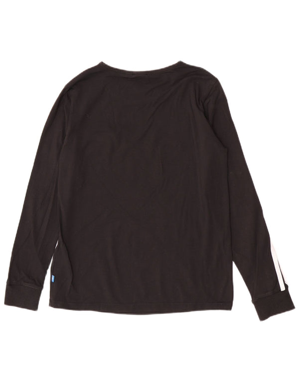 Γυναικείο τοπ Adidas μακρυμάνικο UK 10 Small μαύρο βαμβακερό