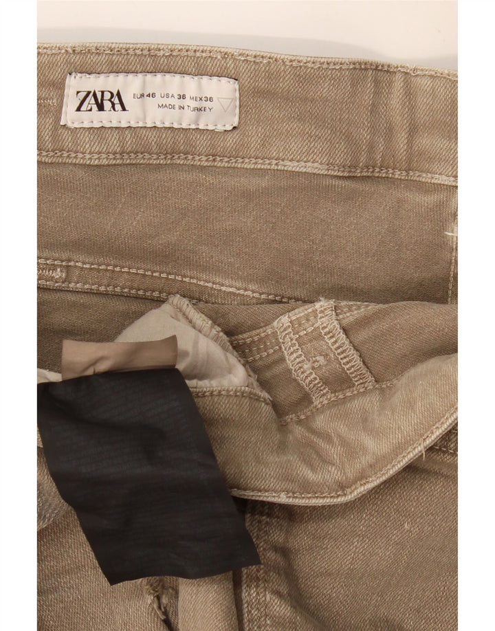 Ανδρικό τζιν σορτς ZARA ταλαιπωρημένο EU 46 XL W36 Χακί