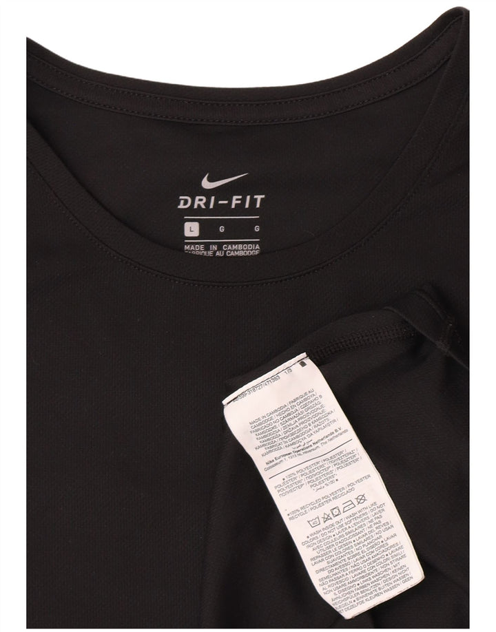 Γυναικείο γραφικό μπλουζάκι Nike Dri Fit Top UK 16 μεγάλο μαύρο πολυεστέρα