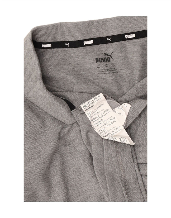 Ανδρικό μπλουζάκι πόλο Puma 2XL, βαμβακερό σε γκρι φλύκταινες