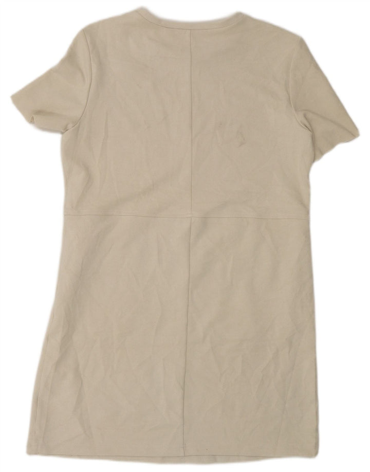 Zara Γυναικείο Φόρεμα Shift UK 14 Medium Beige Polyester