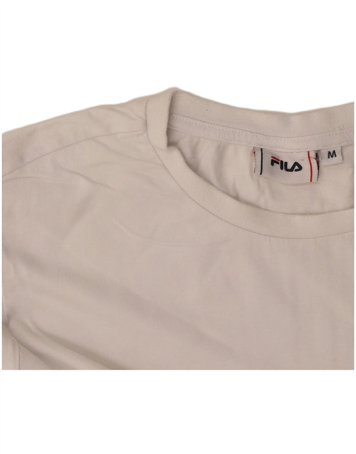 FILA Womens Graphic T-Shirt Top UK 14 Medium White