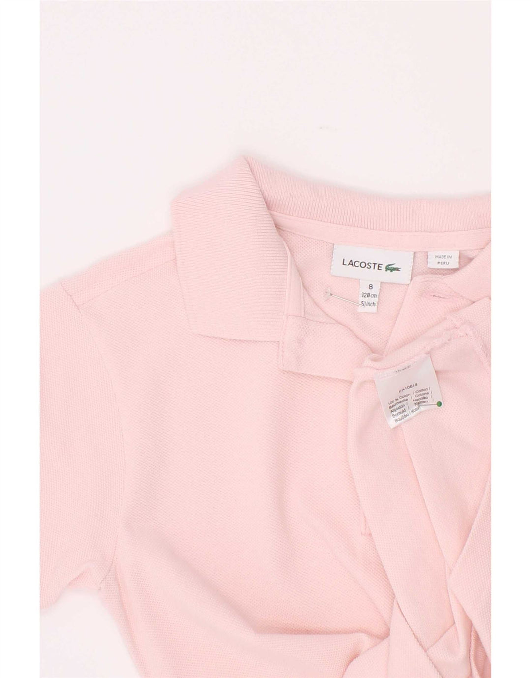 Lacoste Boys Polo πουκάμισο 7-8 ετών Ροζ βαμβακερό