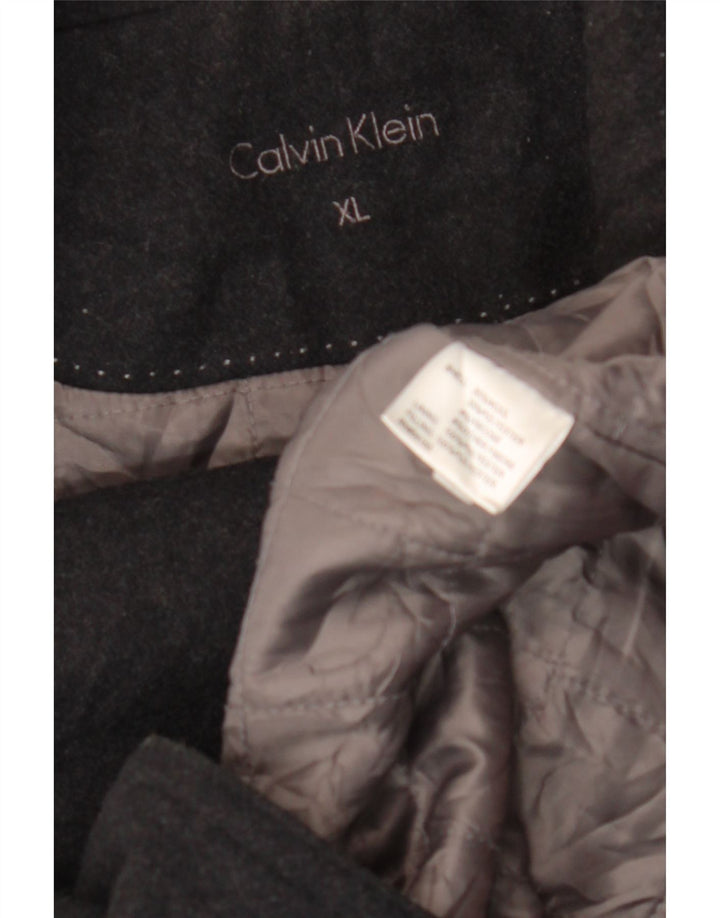 Calvin Klein Ανδρικό παλτό μπιζελιού UK 42 XL Μαύρο μαλλί