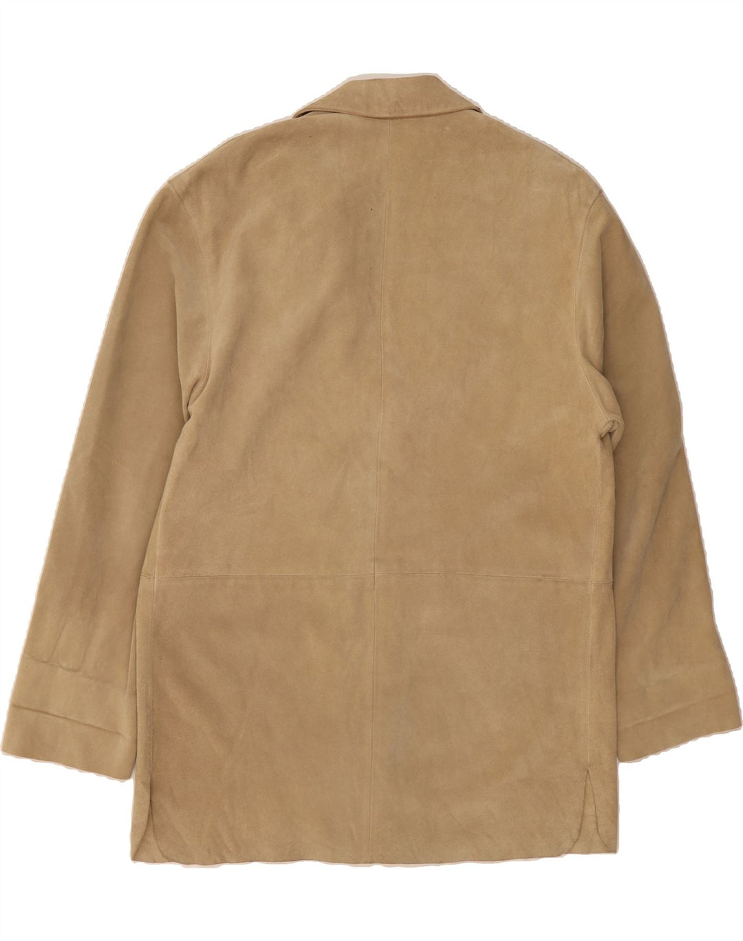 VINTAGE Womens Suede Coat IT 42 Medium Beige Leather Vintage Vintage and Second-Hand Vintage from Messina Hembry 
