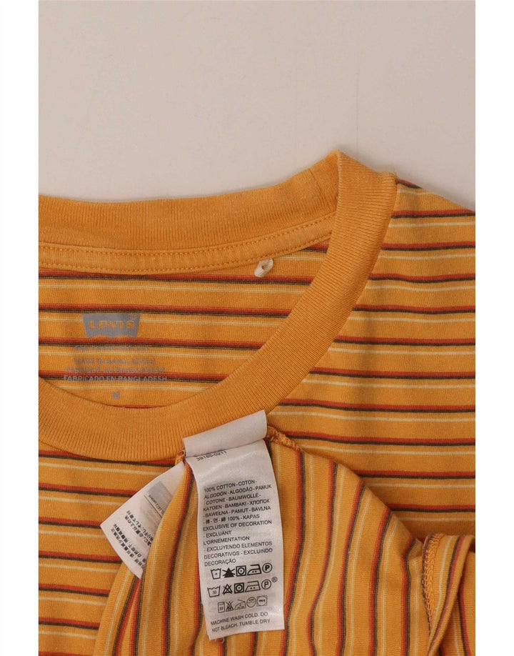 Γυναικείο T-Shirt Levi's Top UK 12 Βαμβακερό μεσαίο πορτοκαλί ριγέ