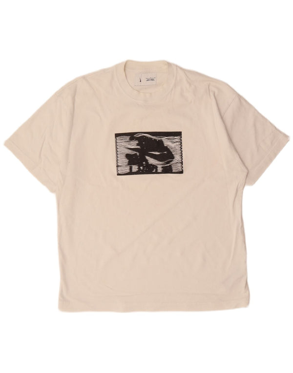 Ανδρικό γραφικό μπλουζάκι NIKE, μεγάλο λευκό βαμβακερό