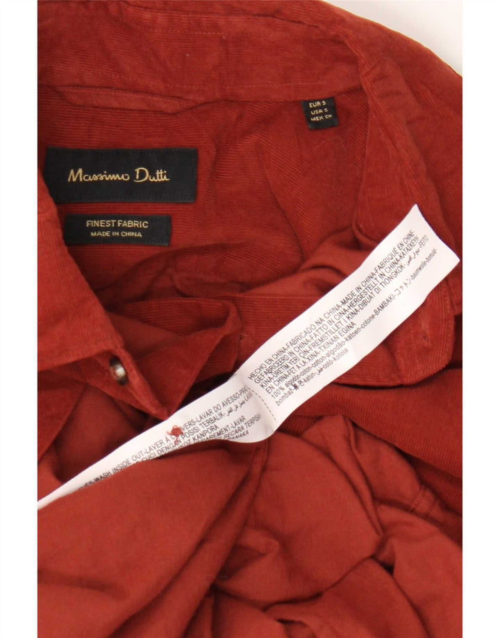 Ανδρικό κοτλέ πουκάμισο Massimo Dutti Μικρό κόκκινο βαμβακερό
