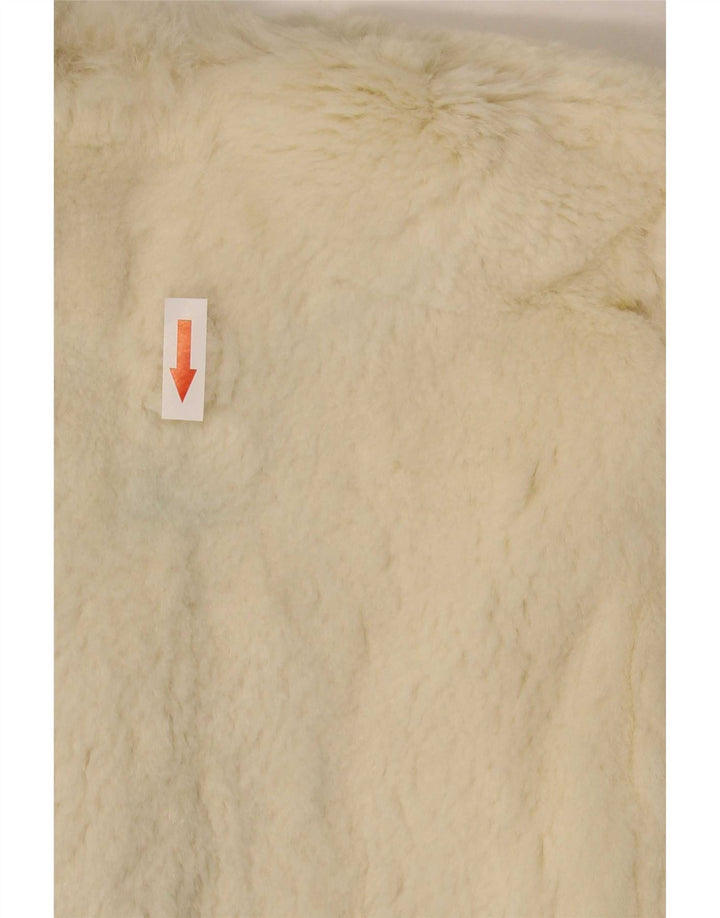 Vintage γυναικείο παλτό από ψεύτικη γούνα Capelet One Size Off White