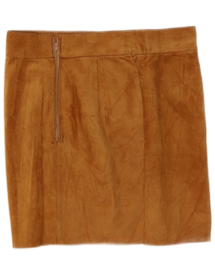Vintage Γυναικεία Μίνι Φούστα Carla Suede Μεγάλη W32 Καφέ