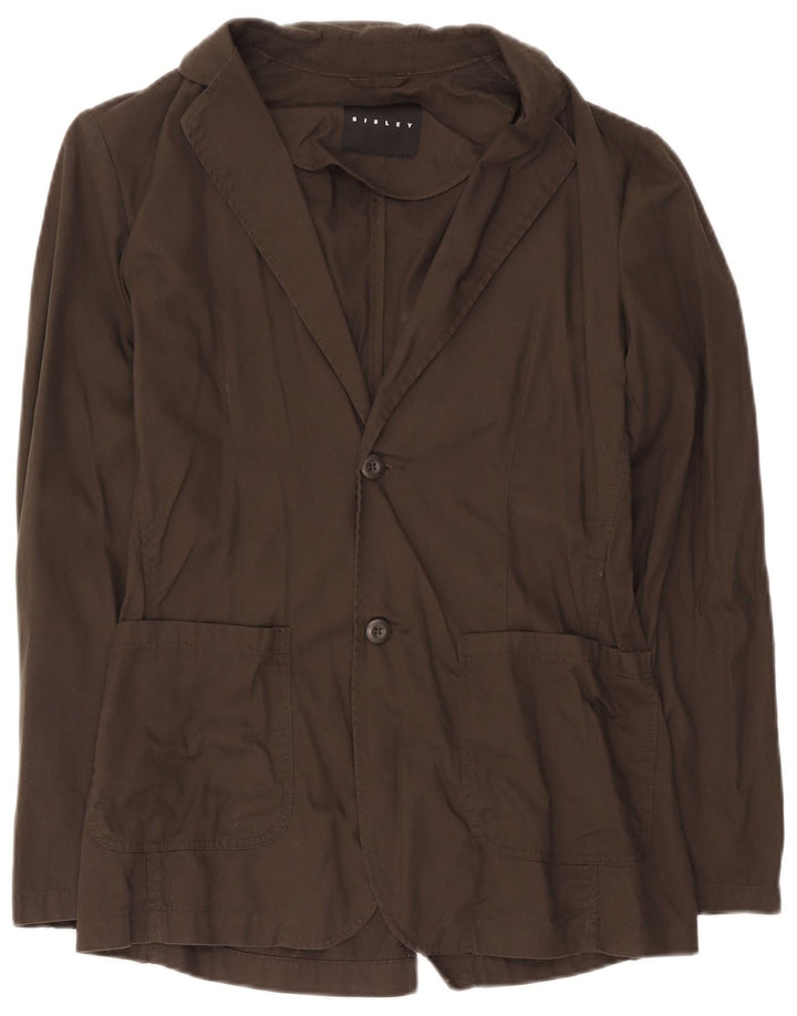 Sisley Ανδρικό Μπουφάν Blazer 2 Κουμπιών IT 48 Μεσαίο Καφέ Βαμβακερό