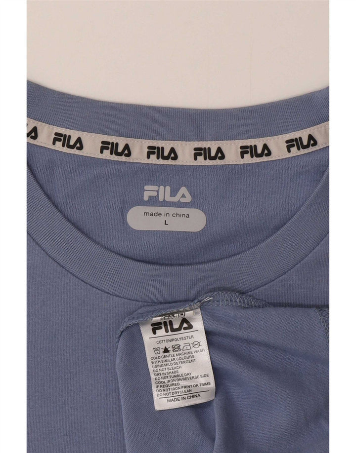 Ανδρικό γραφικό T-Shirt Fila Top μεγάλο μπλε βαμβακερό