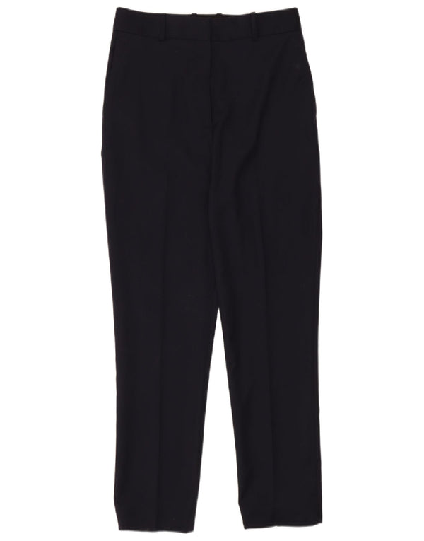 Reiss γυναικείο ίσιο παντελόνι Chino UK 10 Small W30 L30 Navy Blue Wool