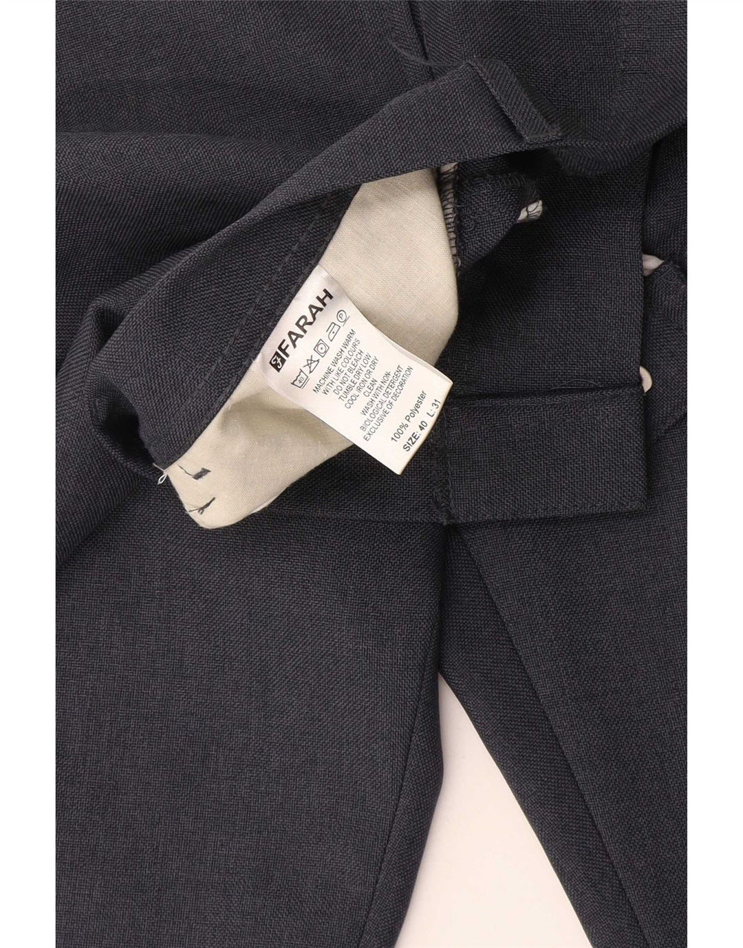 Farah Ανδρικό ίσιο casual παντελόνι W40 L31 Navy Blue Polyester