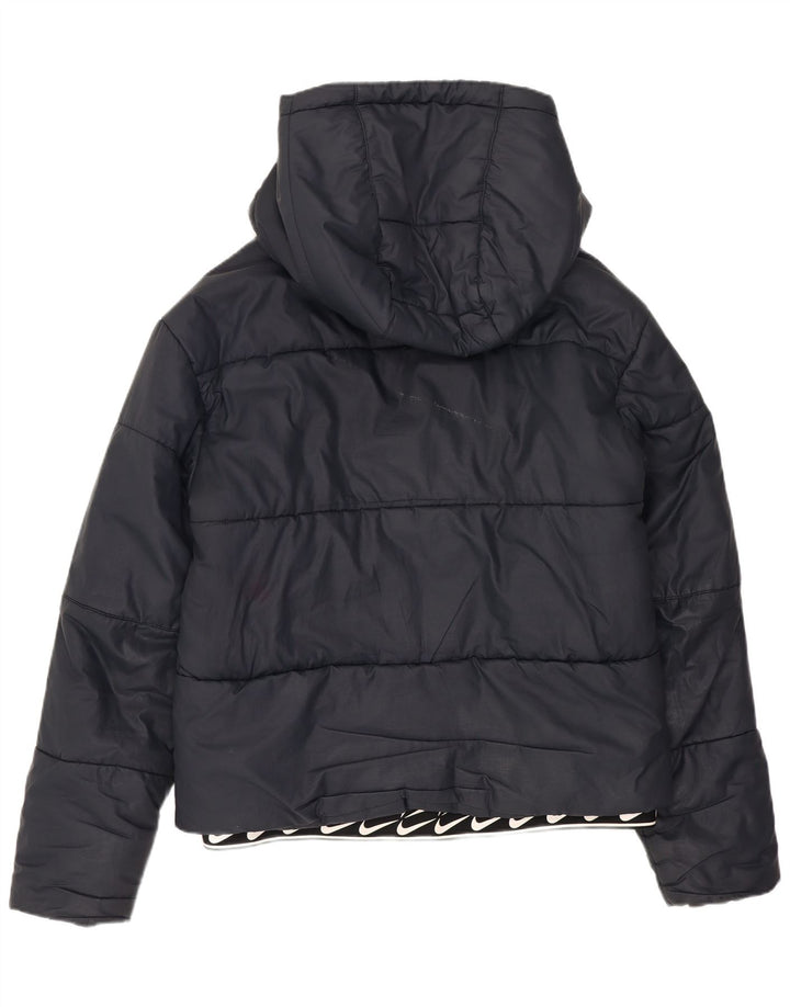 Γυναικείο μπουφάν Nike με κουκούλα UK 10 Small Black Polyester
