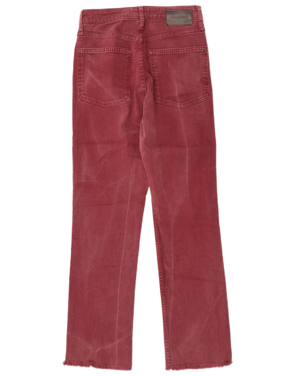 DESIGUAL Γυναικείο ψηλό ίσιο τζιν EU 36 Small W26 L27 βαμβακερό καφέ