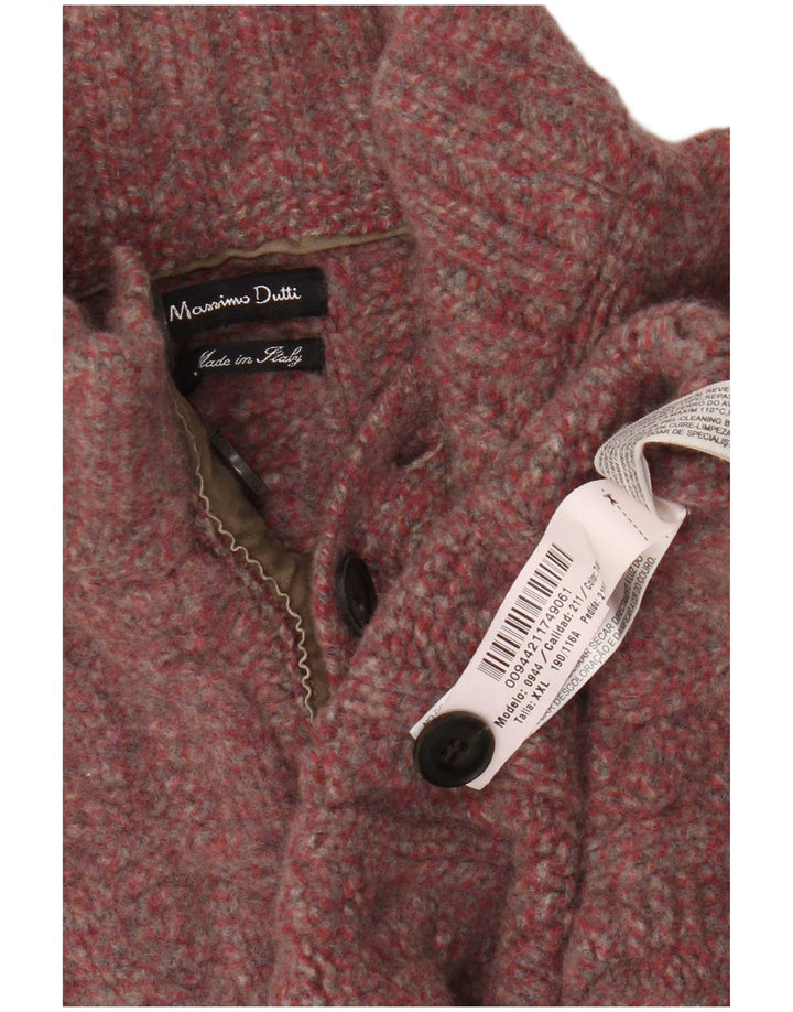 Massimo Dutti Γυναικείο πουλόβερ με κουμπιά λαιμόκοψη UK 20 2XL ροζ μαλλί