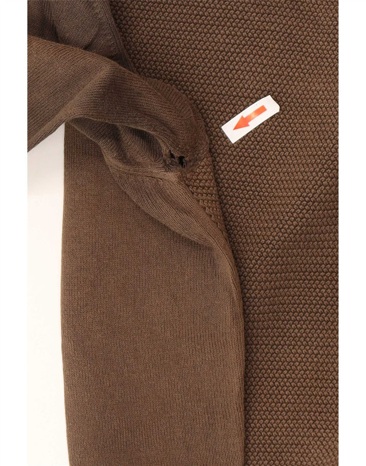 Ανδρικό πουλόβερ Zara Crew Neck Jumper Μεγάλο Καφέ Βαμβακερό